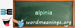 WordMeaning blackboard for alpinia